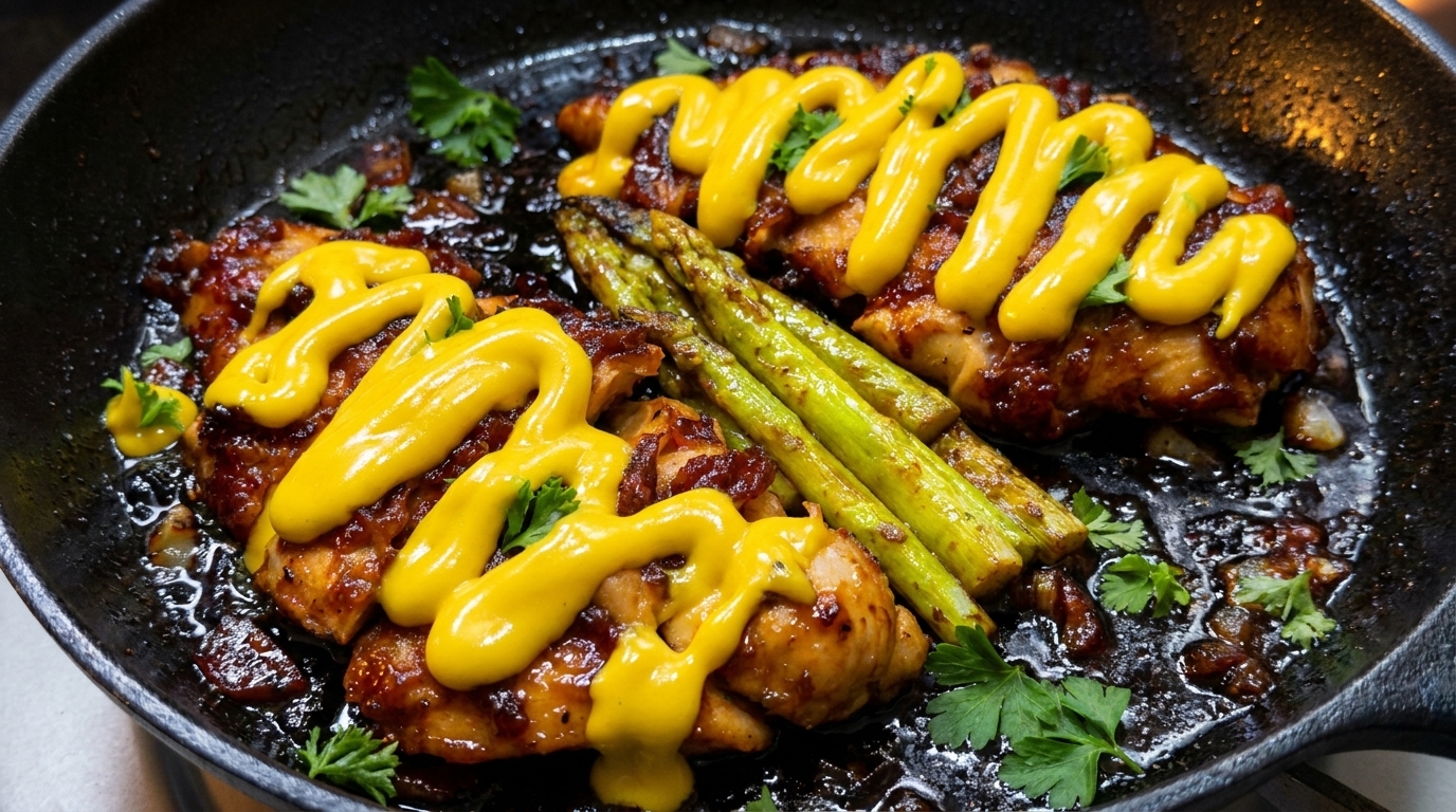 Honey Mustard Chicken Breast with Asparagus
