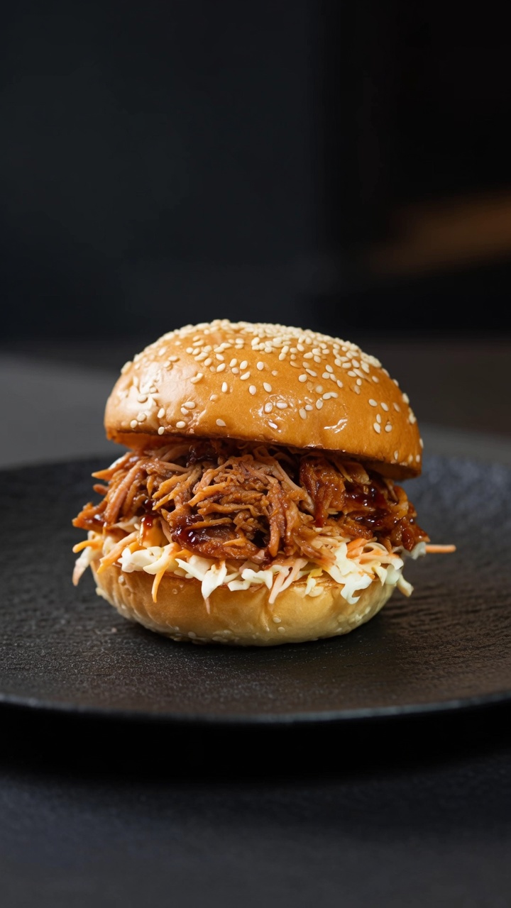 Savory Slow-Cooked Pulled Pork Burger
