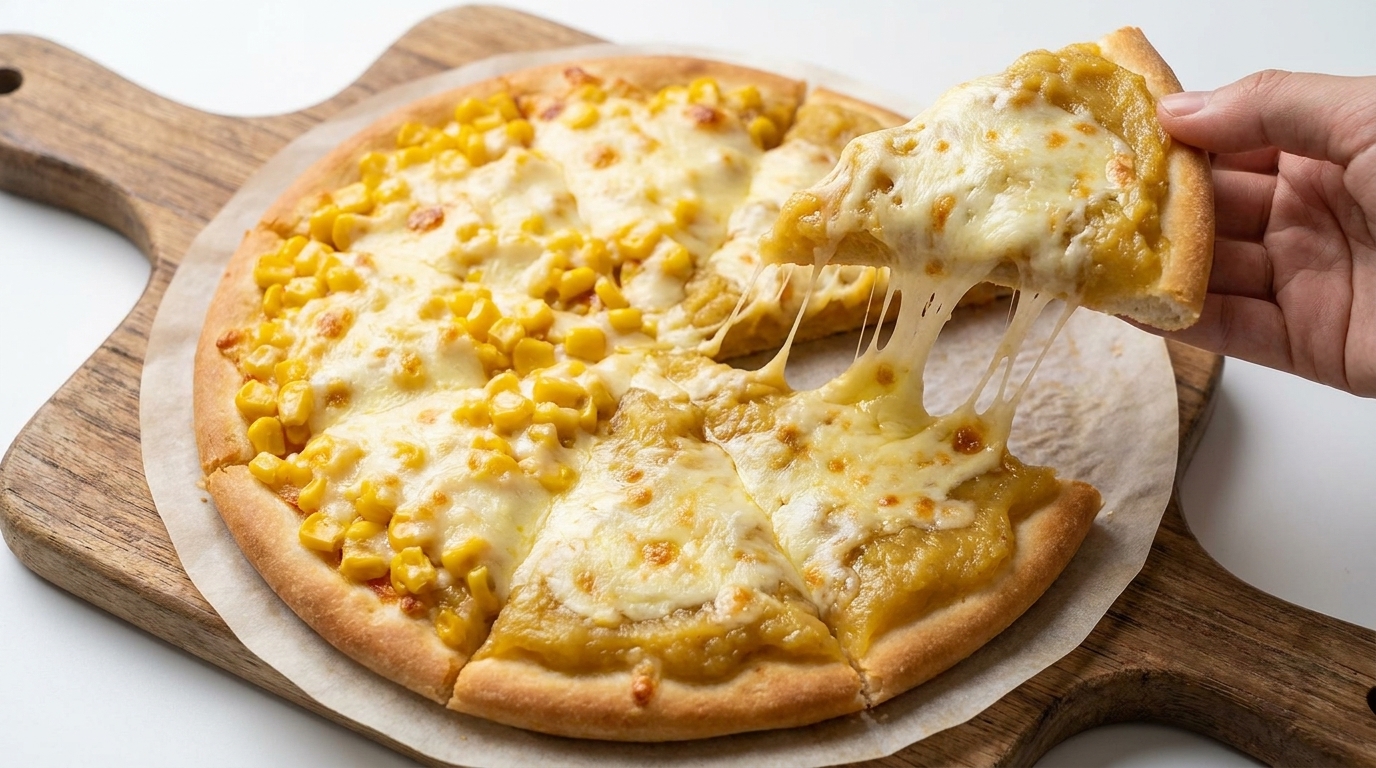 Air Fryer Half-and-Half Pizza: Sweet Corn & Creamy Durian