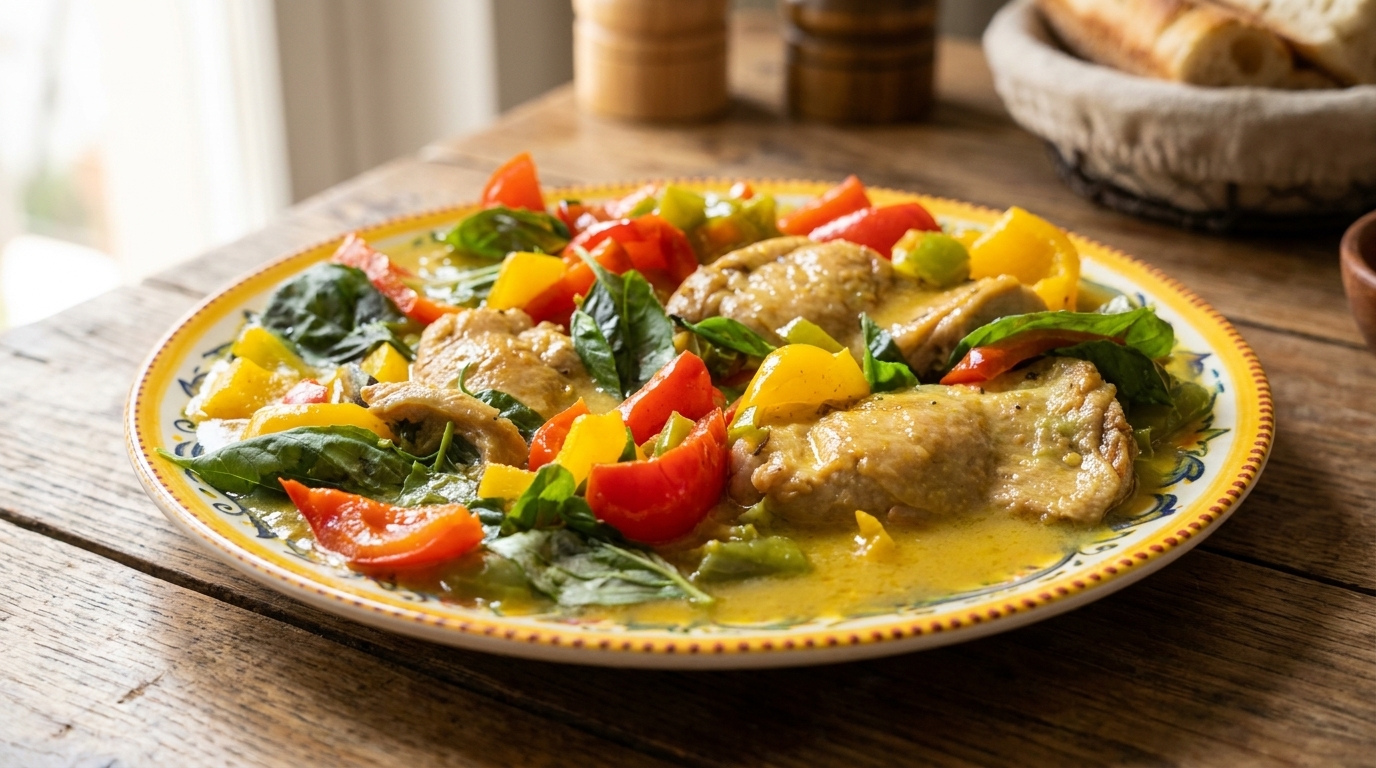 Classic Italian-Style Chicken Stew with Bell Peppers