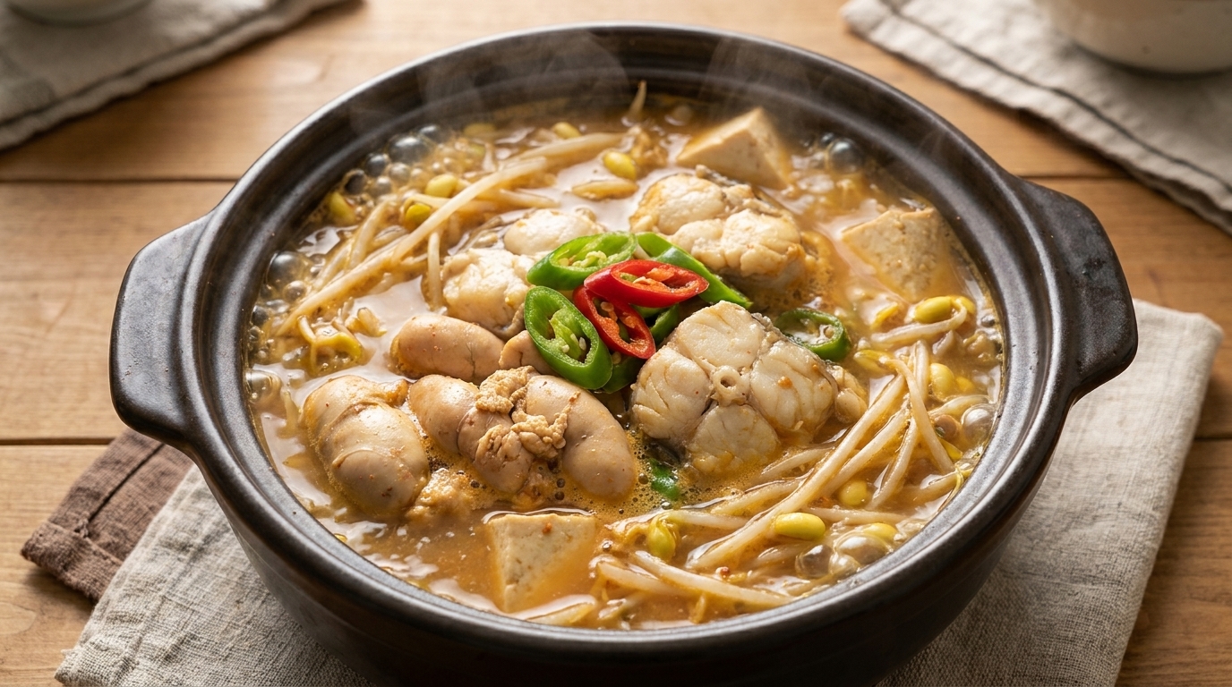 Yanbian Pollack Roe and Soybean Paste Stew