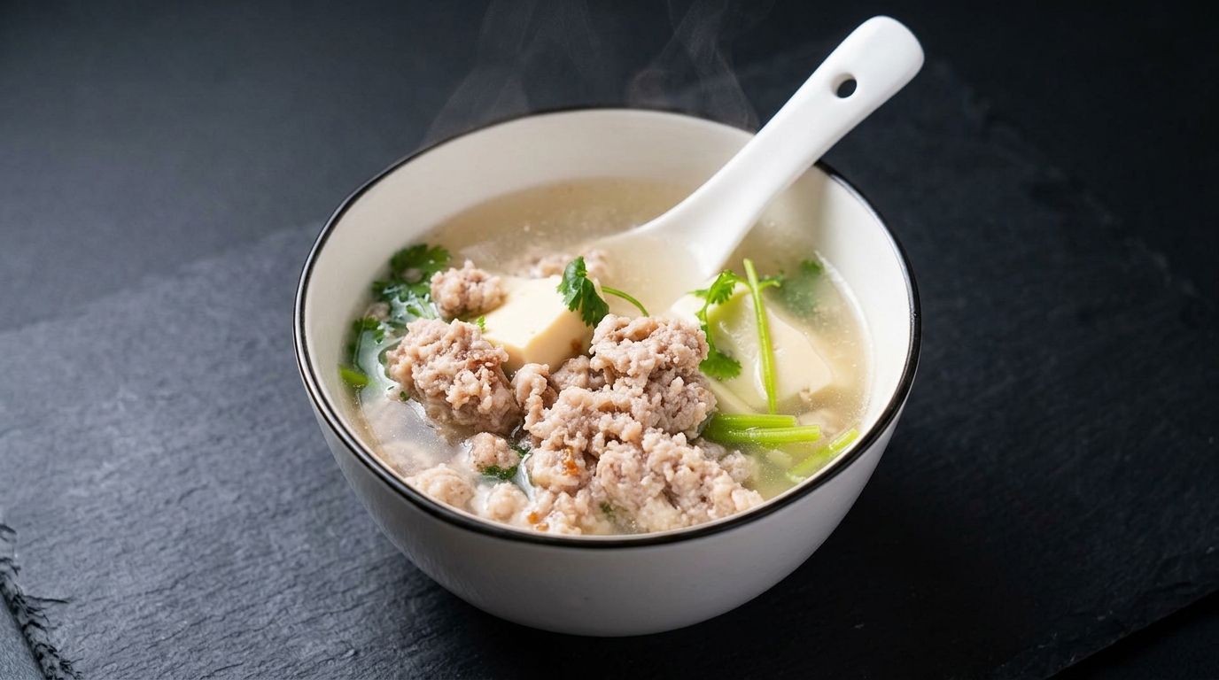 Soothing Salted Plum Tofu and Minced Pork Soup
