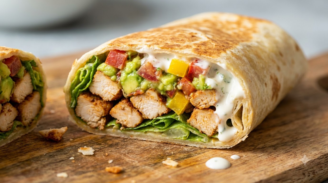 Healthy Mexican Chicken Burrito with Avocado Salsa