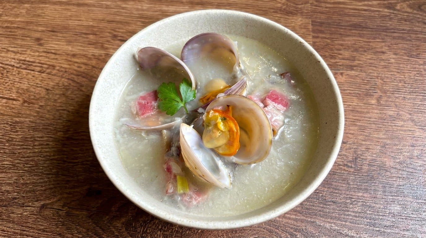 Healthy Yam Clam Chowder (Dairy-Free & Low Calorie)