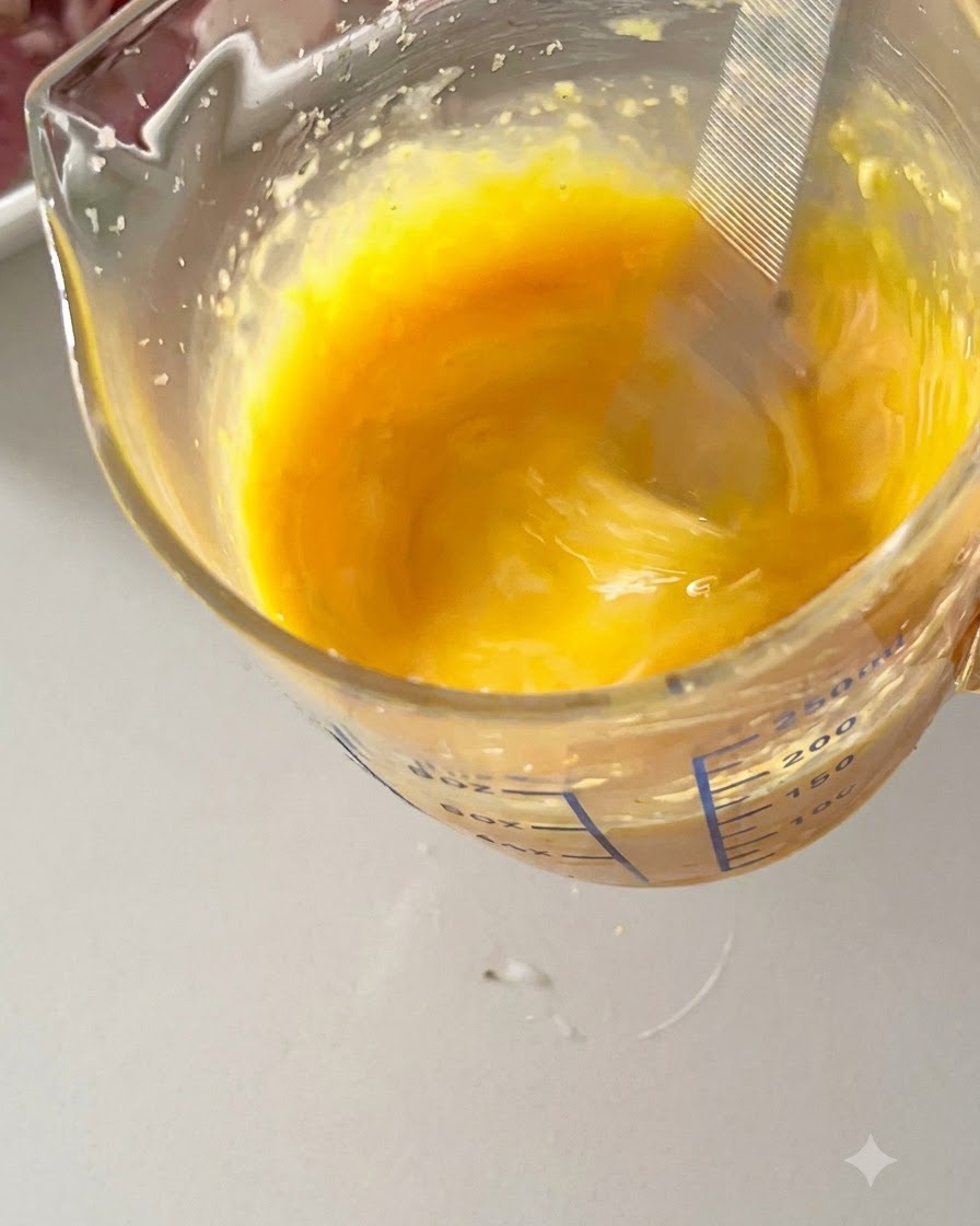 Olive oil being drizzled into a black cast-iron pan on the stovetop.