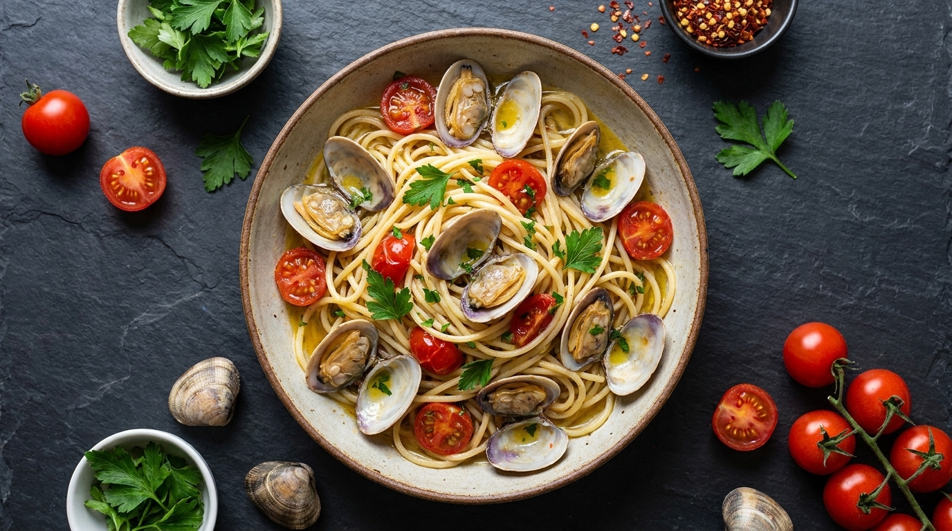 Authentic Italian Clam Spaghetti (Spaghetti alle Vongole)