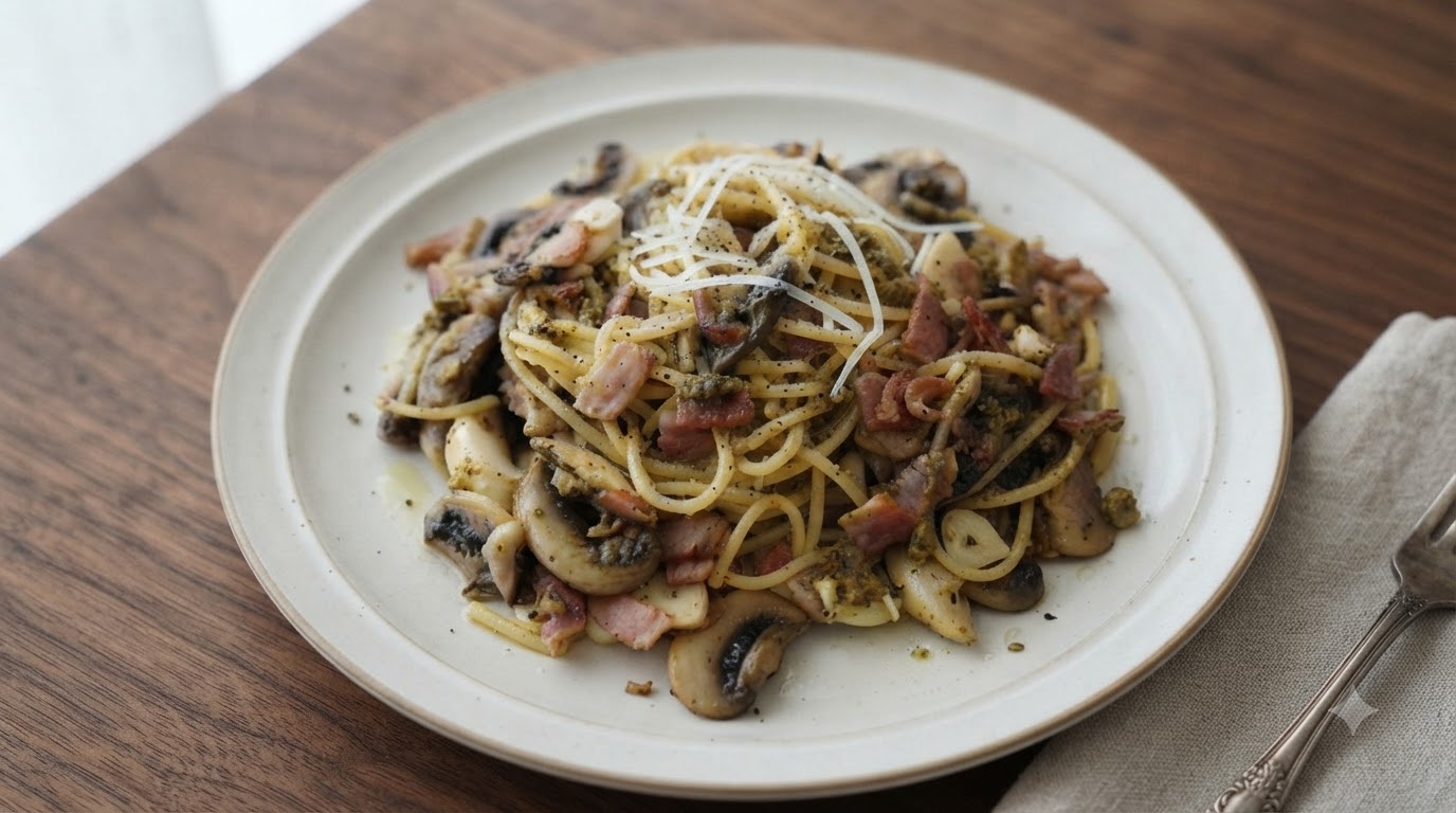 Rich Truffle Mushroom Pasta with Bacon