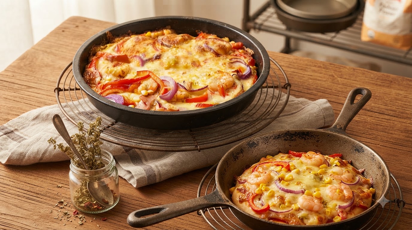 Homemade Seafood Supreme Pizza