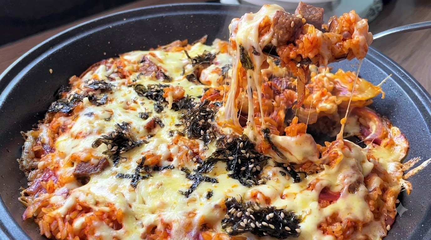 Korean Beef and Cheese Baked Rice