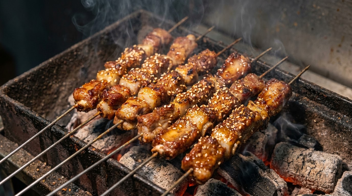 Sichuan Spicy Grilled Pork Rib Skewers