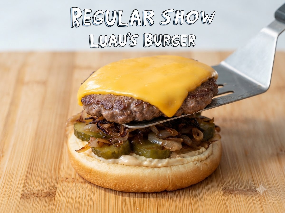 Pineapple rings being carefully placed onto the melted cheese of a burger patty.
