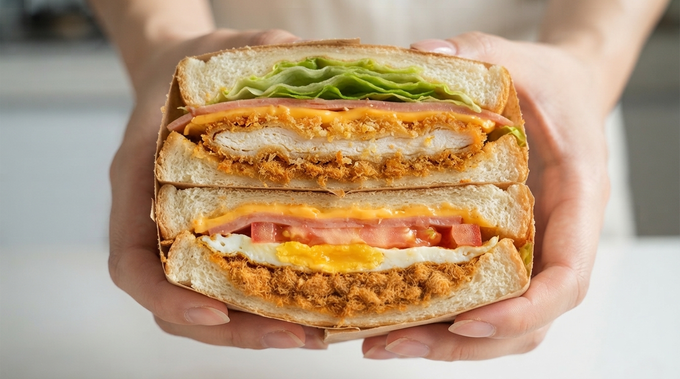 Ultimate Cheese Chicken Cutlet and Ham Sandwich