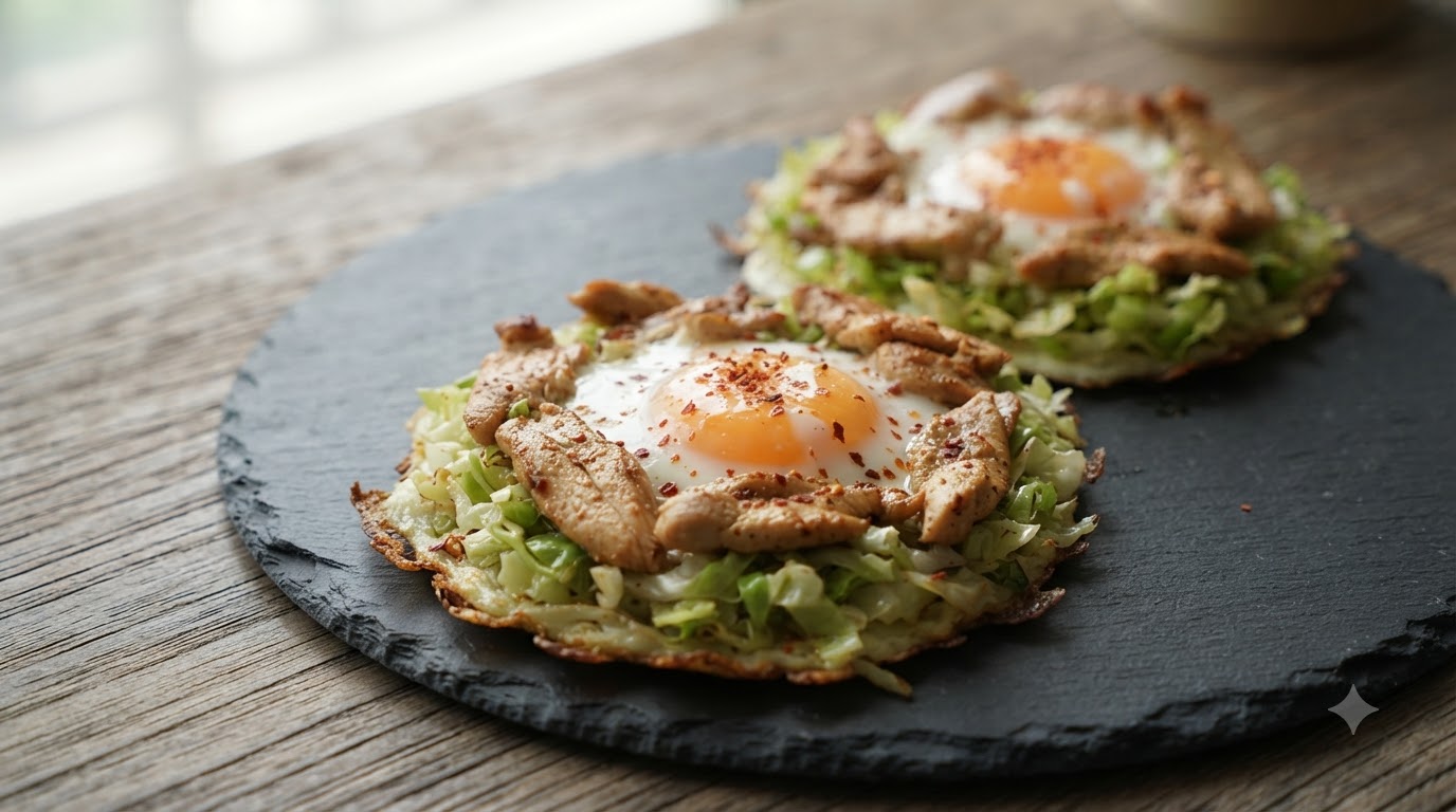 Low-Carb Cabbage Chicken Breast Frittata Sandwich