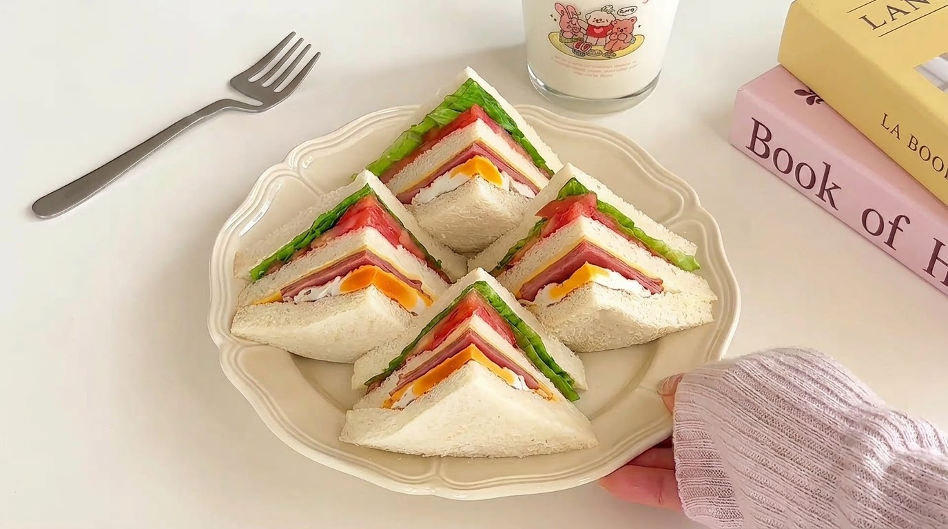 Classic Cheese, Ham and Egg Sandwich
