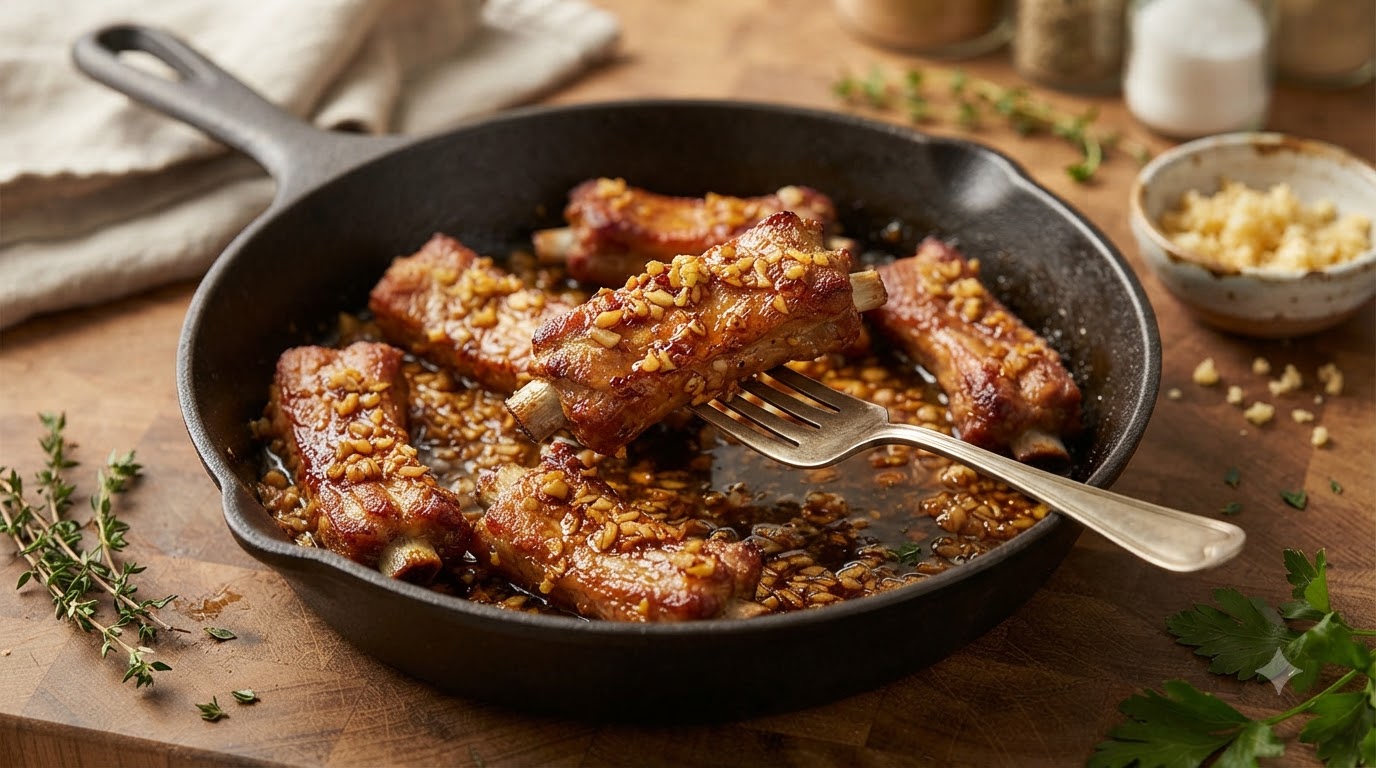 Crispy Garlic Butter Pork Ribs