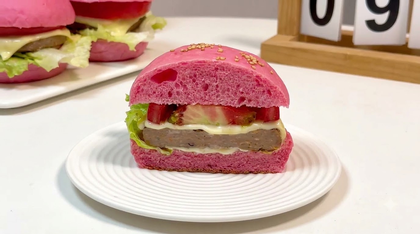 Homemade Pink Beef Burger