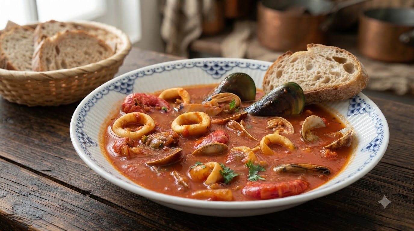 Traditional Spanish Seafood Soup