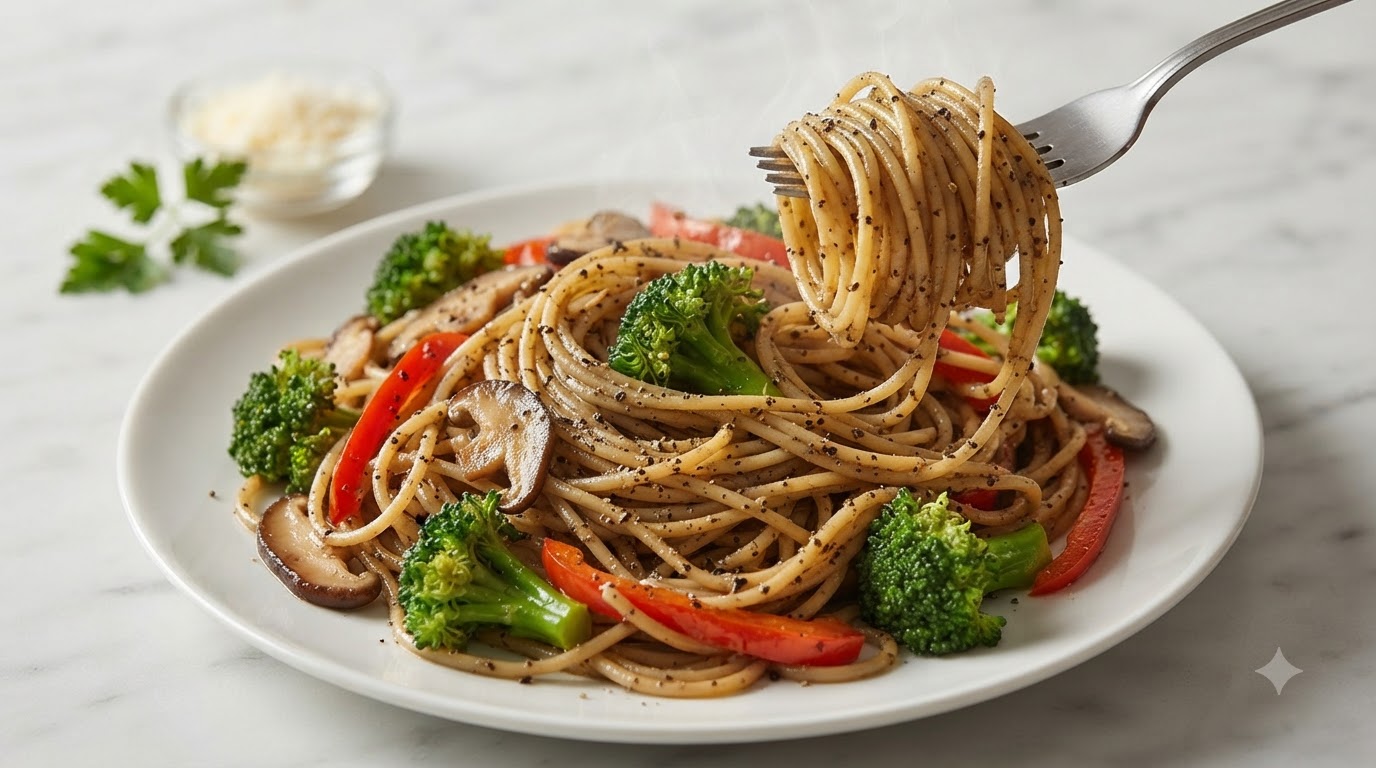 Black Truffle Vegetable Spaghetti