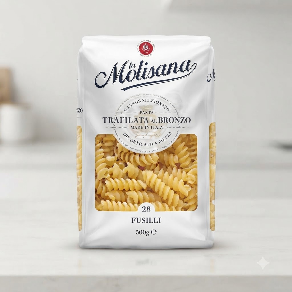 Dry fusilli pasta boiling inside a pot filled with bubbling hot water.