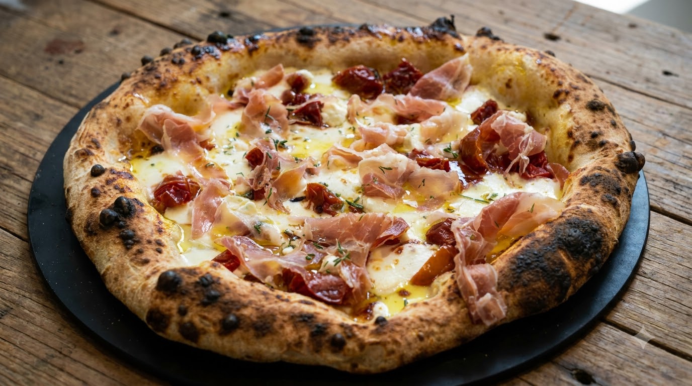 Italian Goat Cheese and Pancetta Pizza