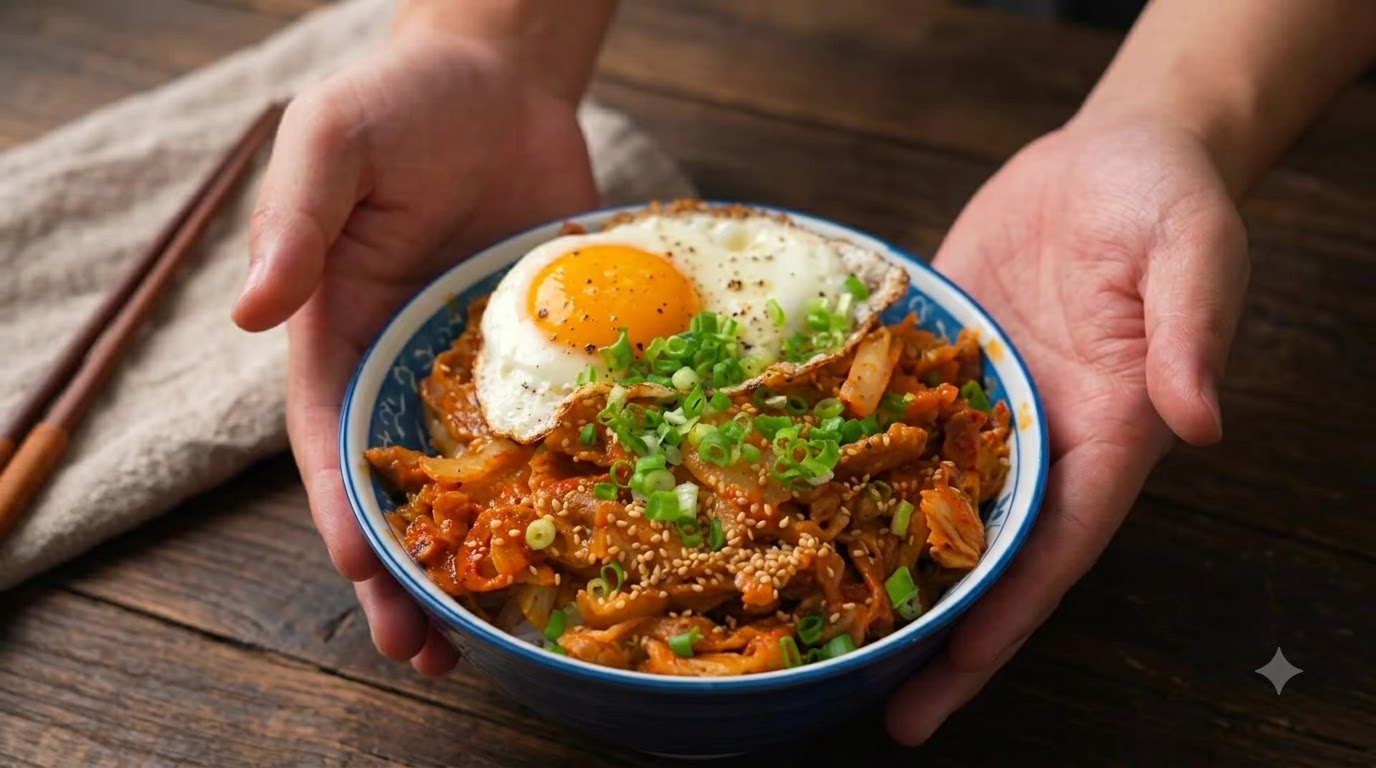 Kimchi Pork Donburi (Rice Bowl)