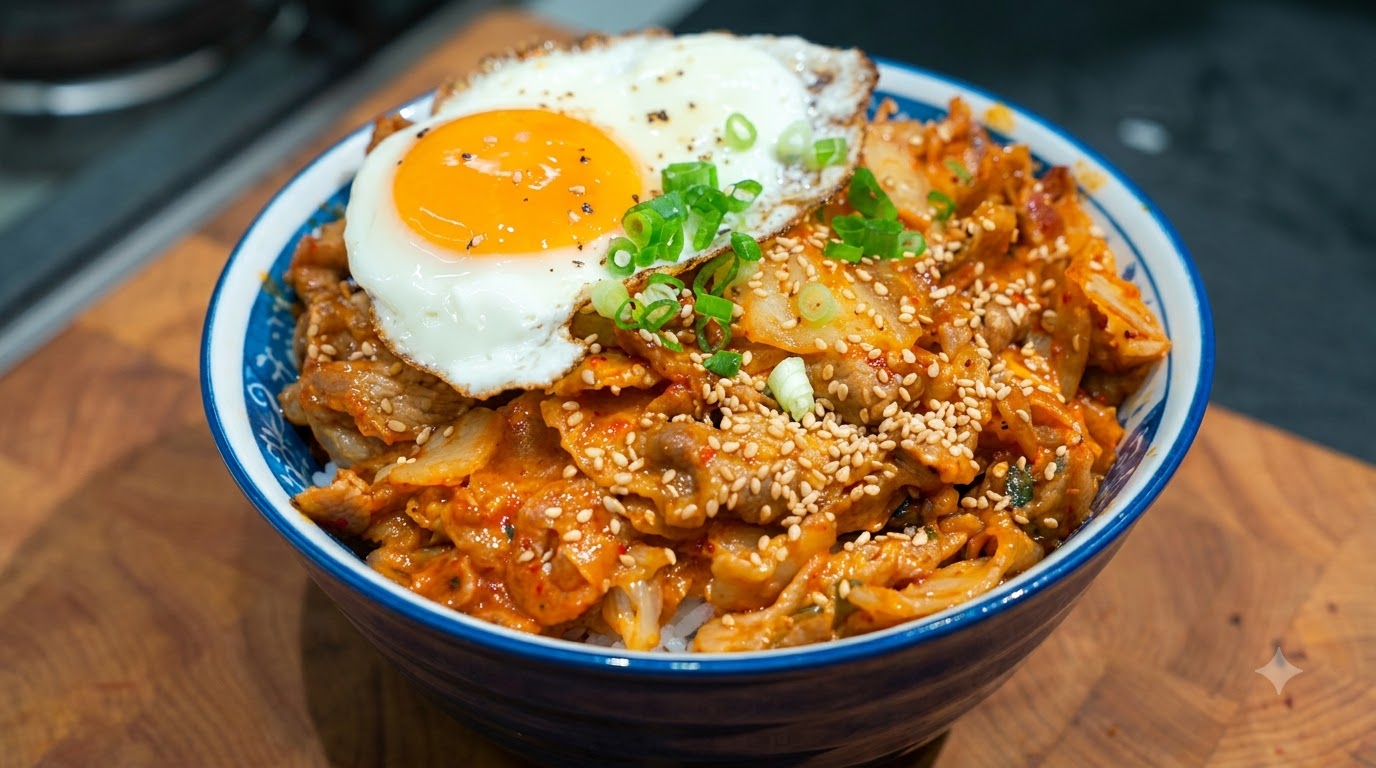 Spicy Kimchi Pork Rice Bowl (Buidap)