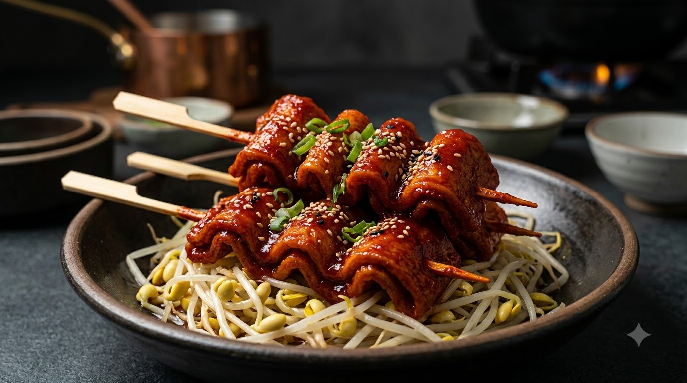 Korean Street-Style Spicy Fish Cake with Bean Sprouts