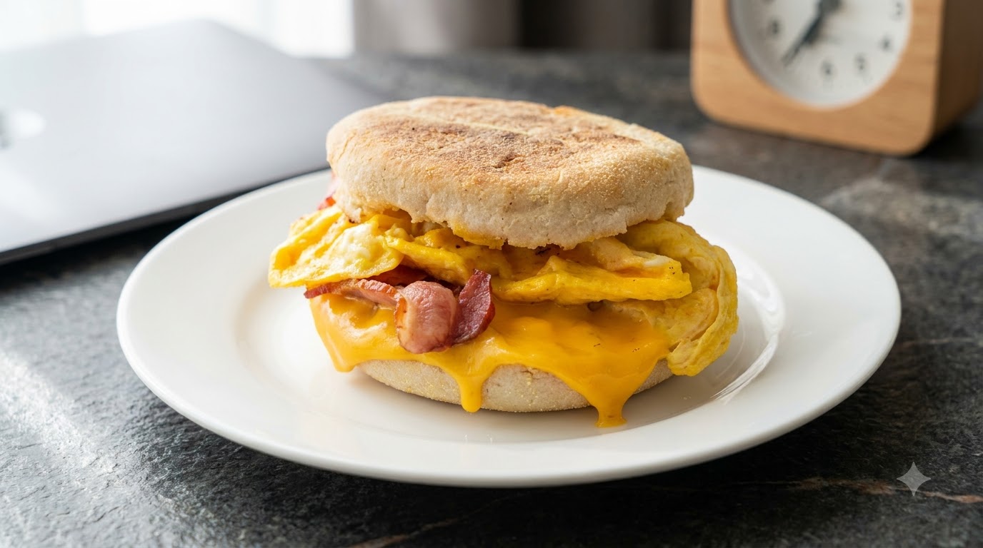 Homemade English Muffin Breakfast Sandwich