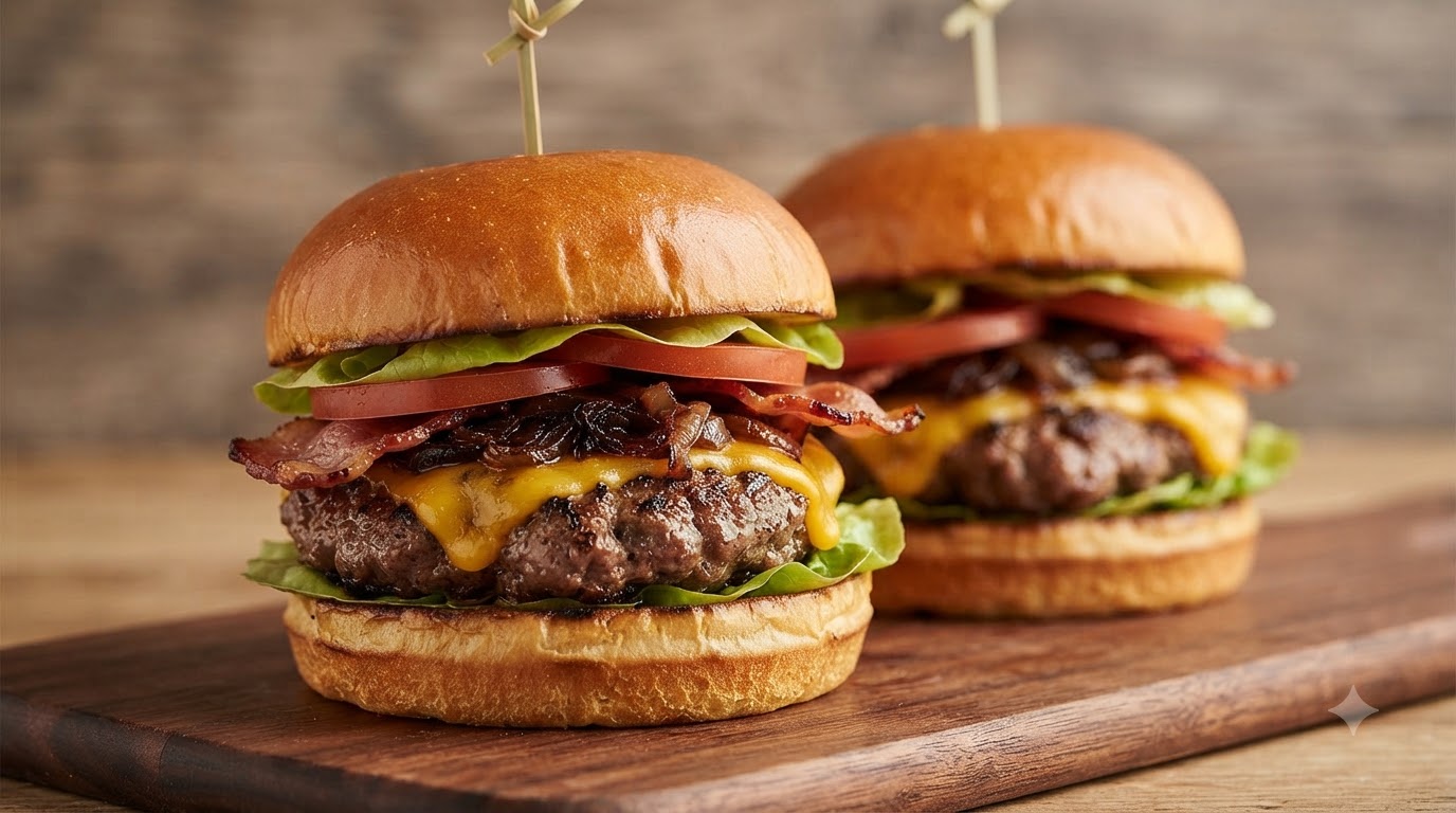 Classic Homemade Cheese Beef Burger