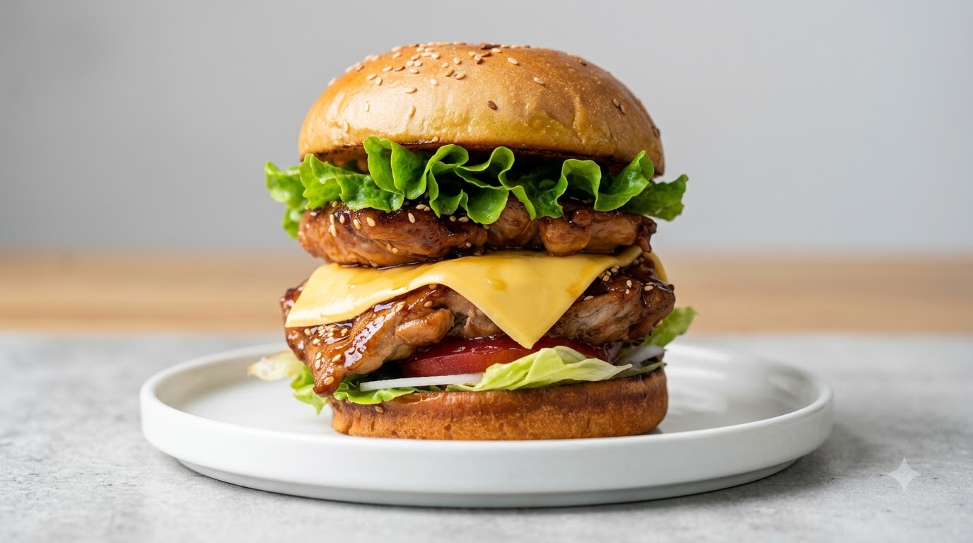 Juicy Japanese Teriyaki Chicken Burger