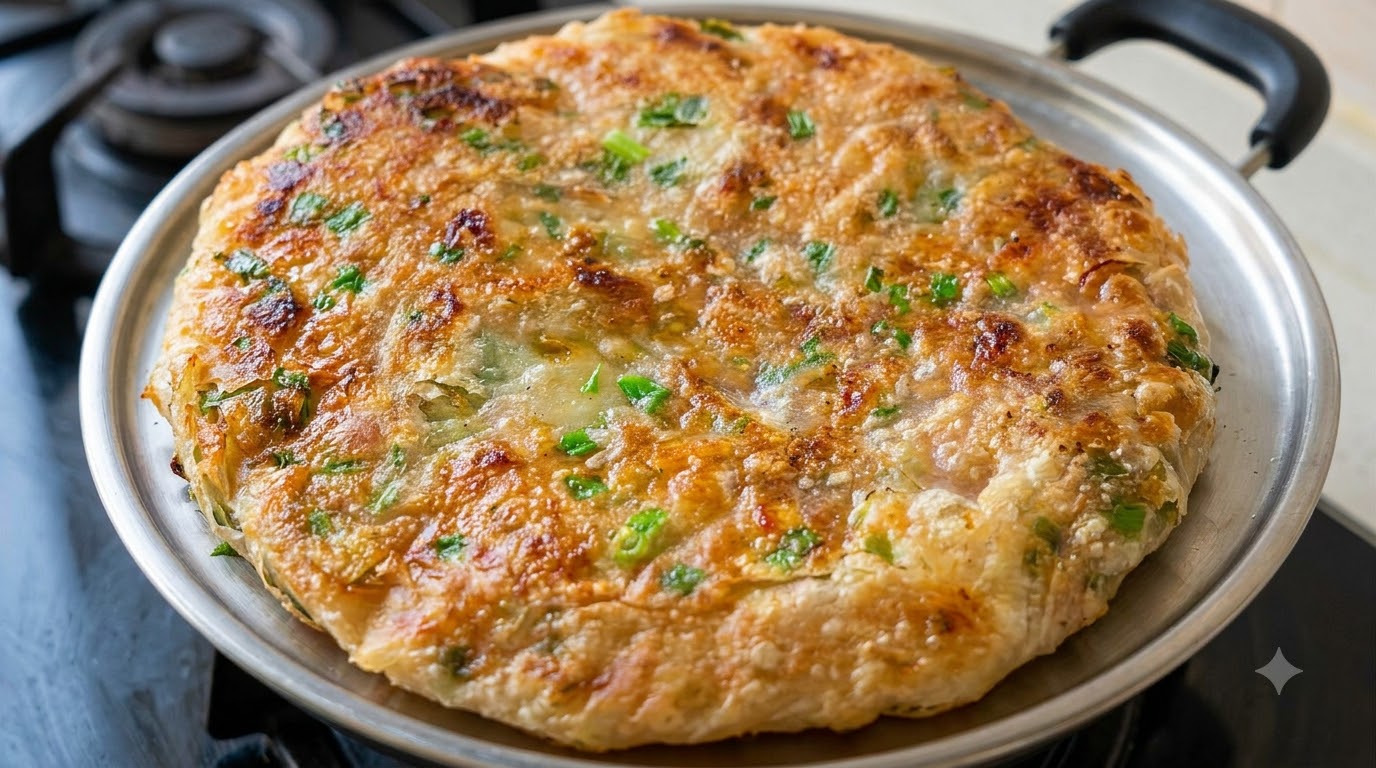 Crispy Meat and Scallion Oil Pancake