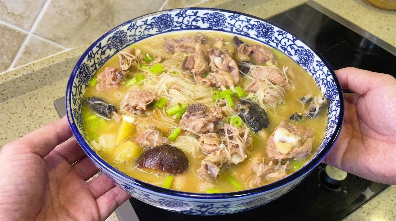 Hearty Ginger Soup Chicken Noodles