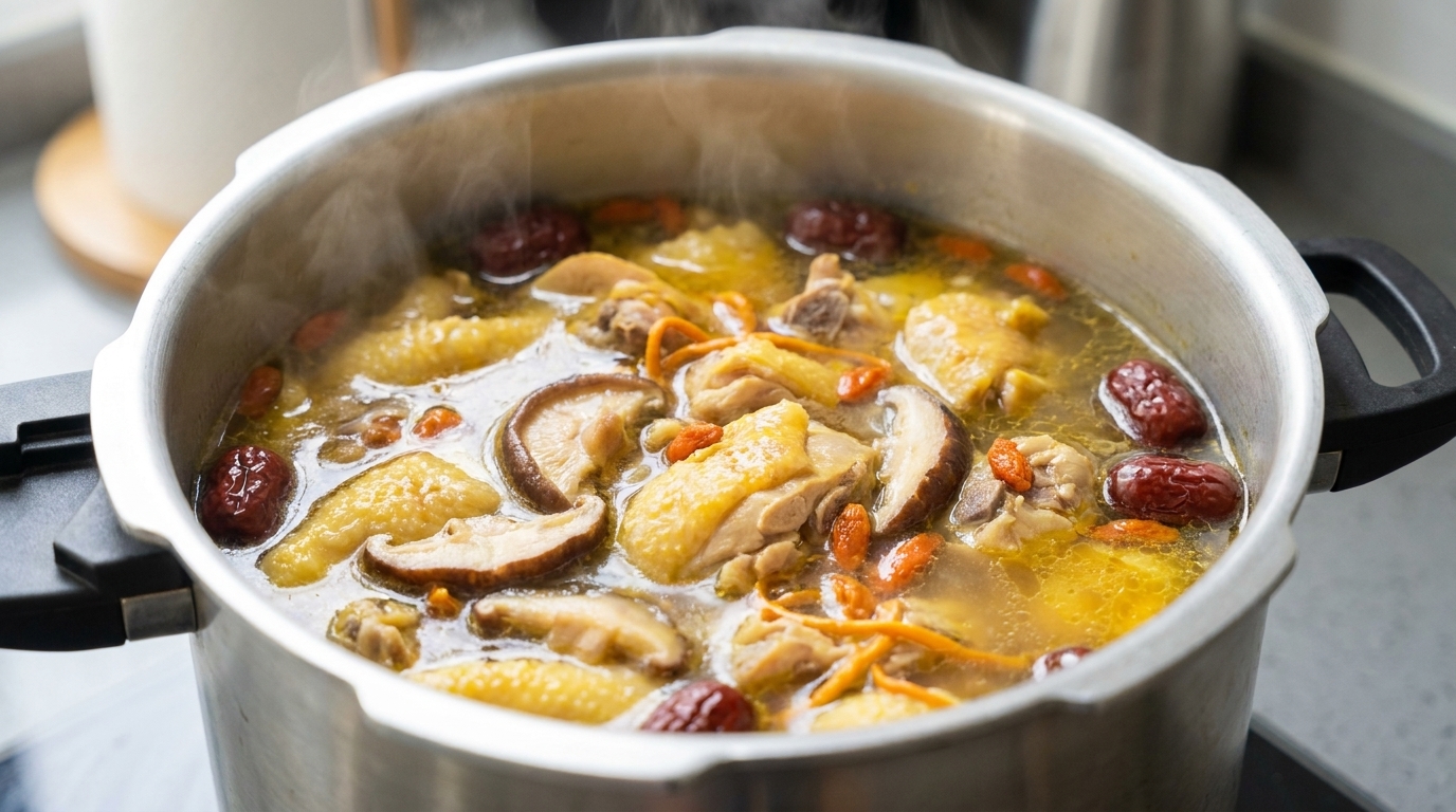 Pressure Cooker Mushroom Chicken Soup