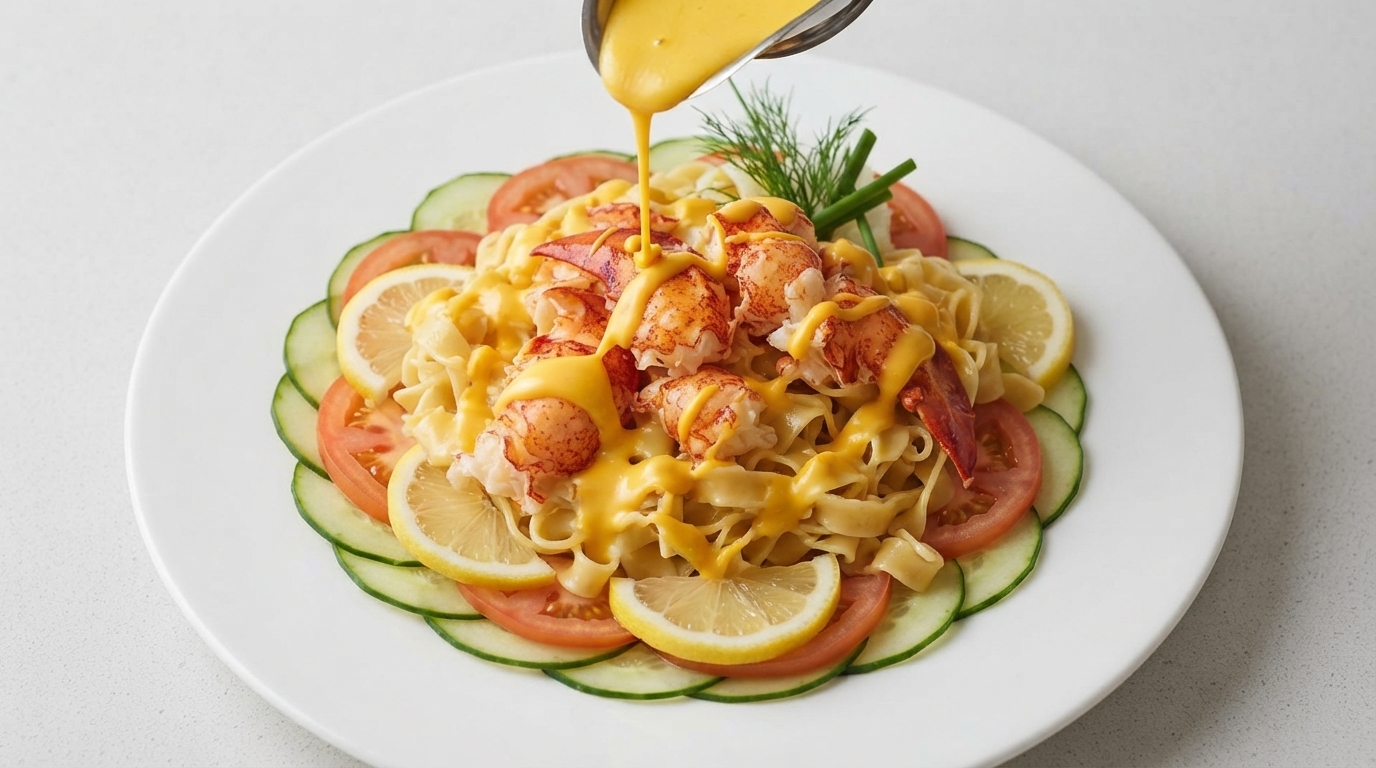 Crispy Lobster Pasta with Rich Cheese Sauce