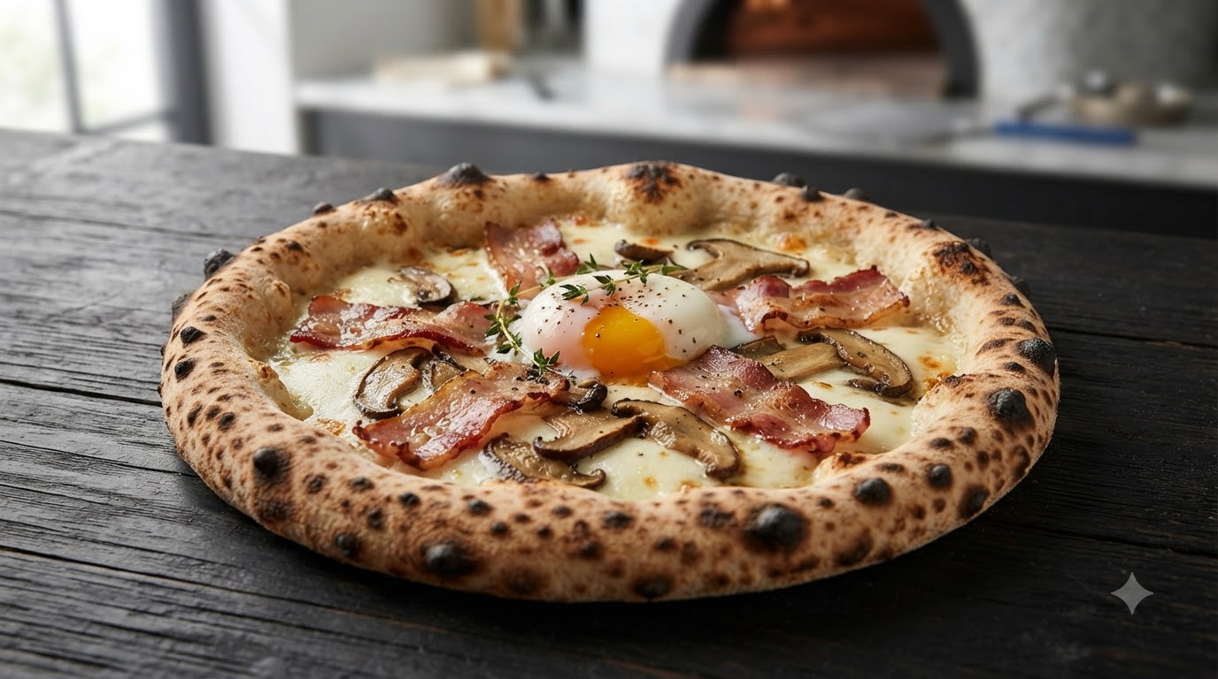 68% Hydration Modern Neapolitan Pizza with Truffle and Foie Gras Sauce