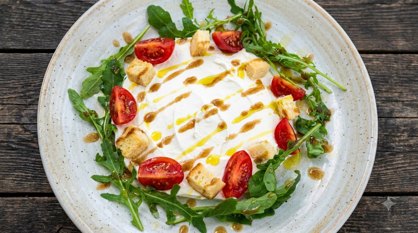 Homemade Ricotta Cheese and Arugula Salad
