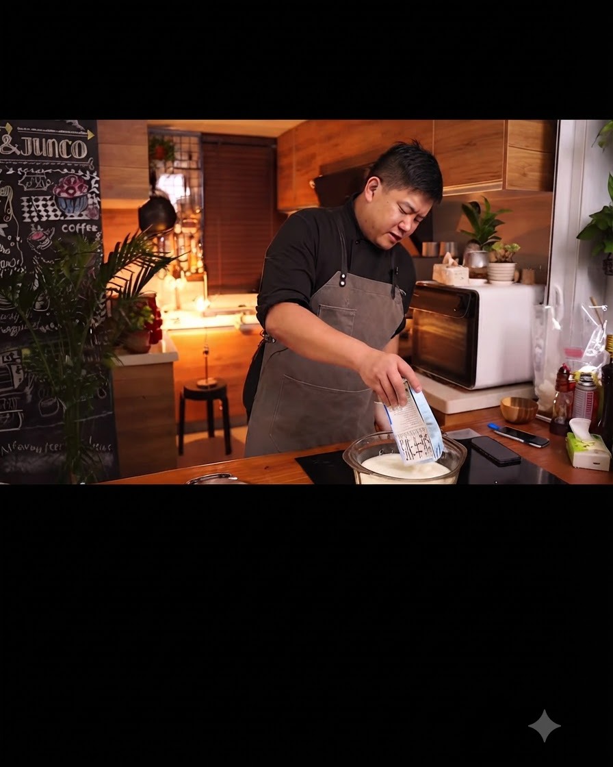 White vinegar being poured into a container on the kitchen counter.