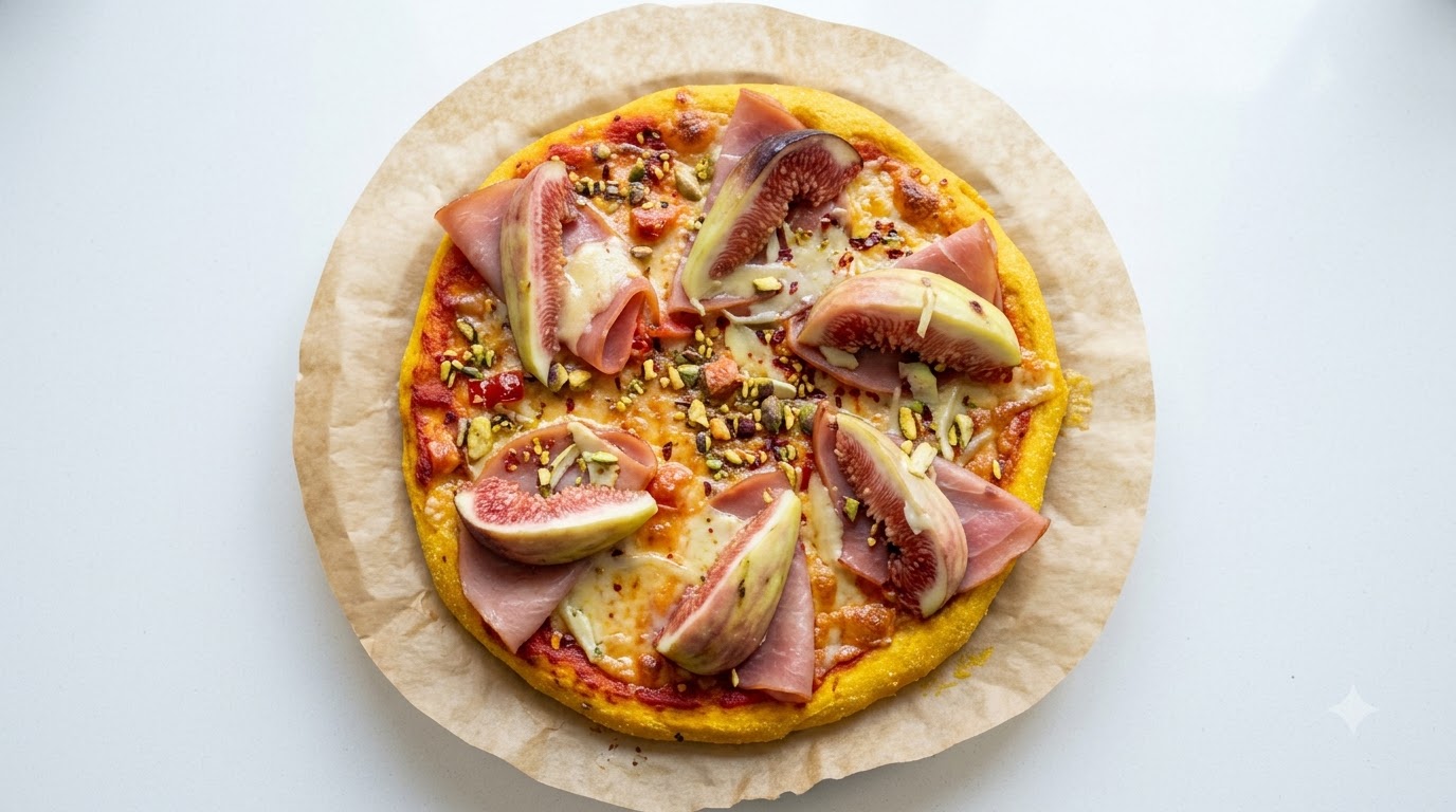 Spring Fig and Ham Microwave Pizza