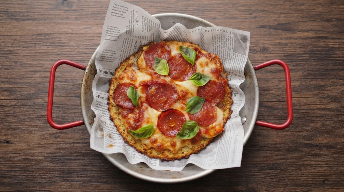 High-Protein Pepperoni Cauliflower Pizza