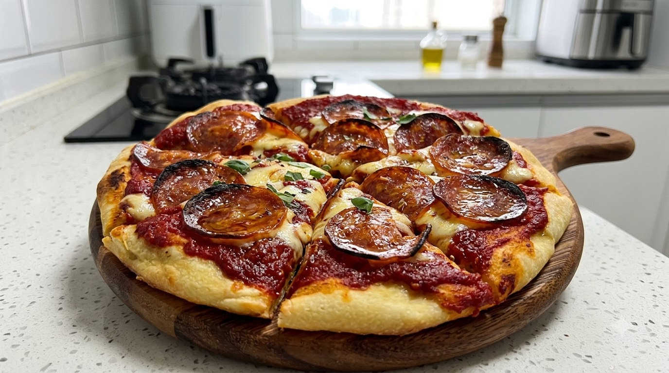 Homemade Salami Pizza