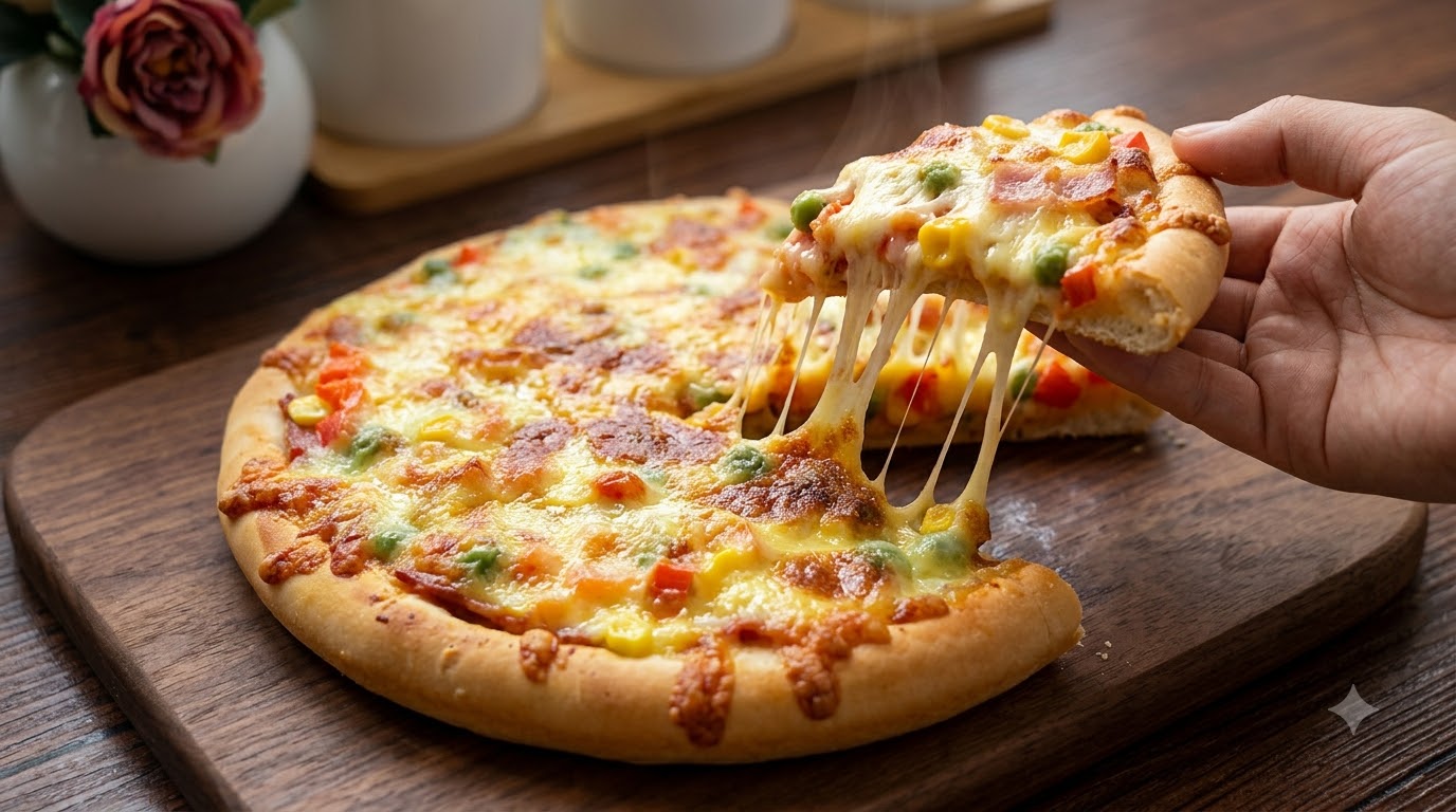 Homemade Bacon and Sweet Corn Pizza