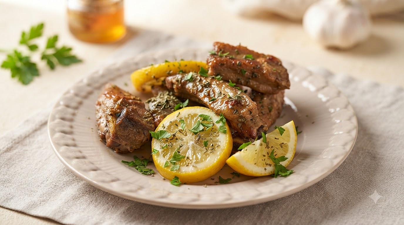 Honey Lemon Garlic Oven-Baked Pork Ribs