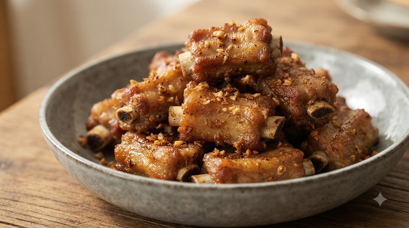 Crispy Salt and Pepper Garlic Pork Ribs