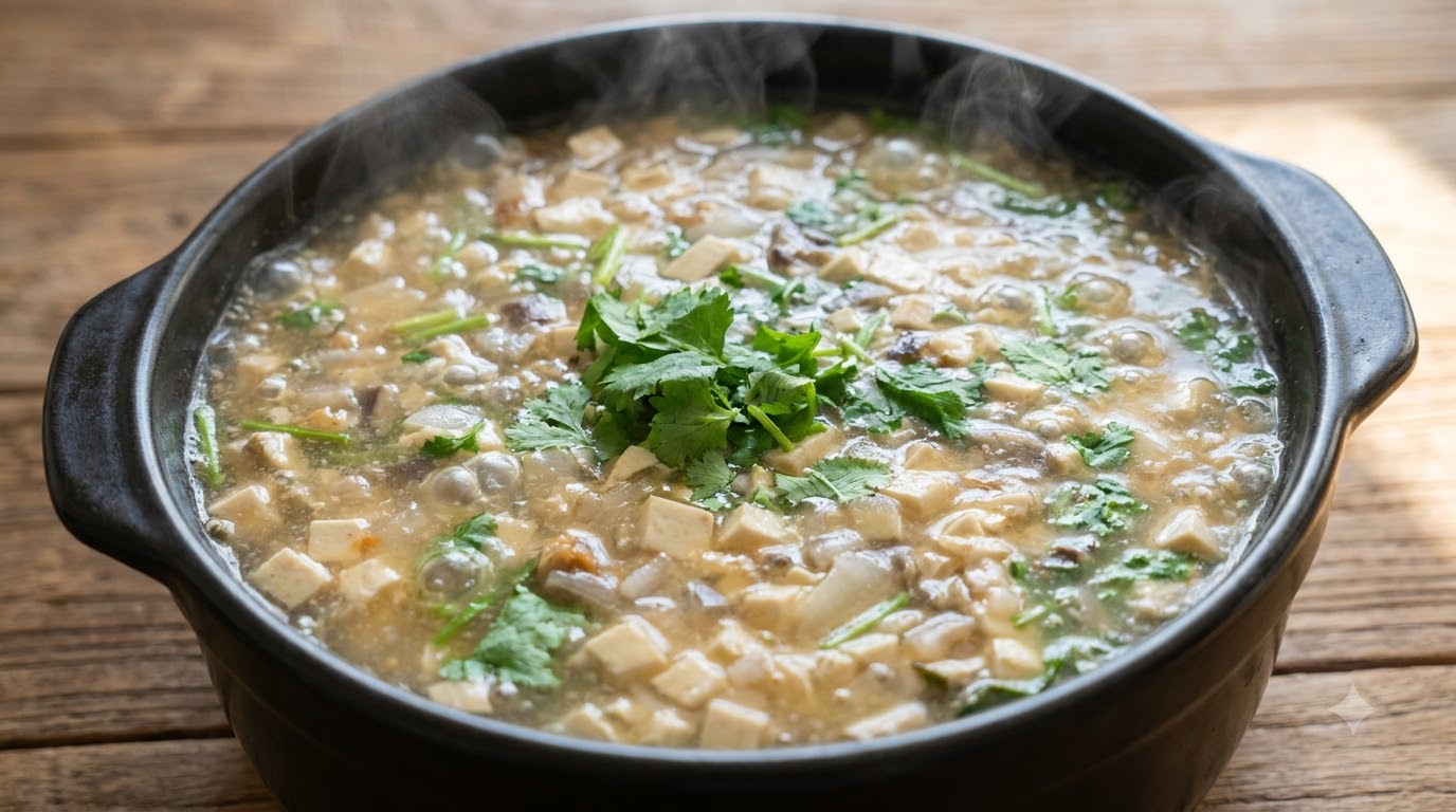 Homestyle Tofu and Oyster Mushroom Soup
