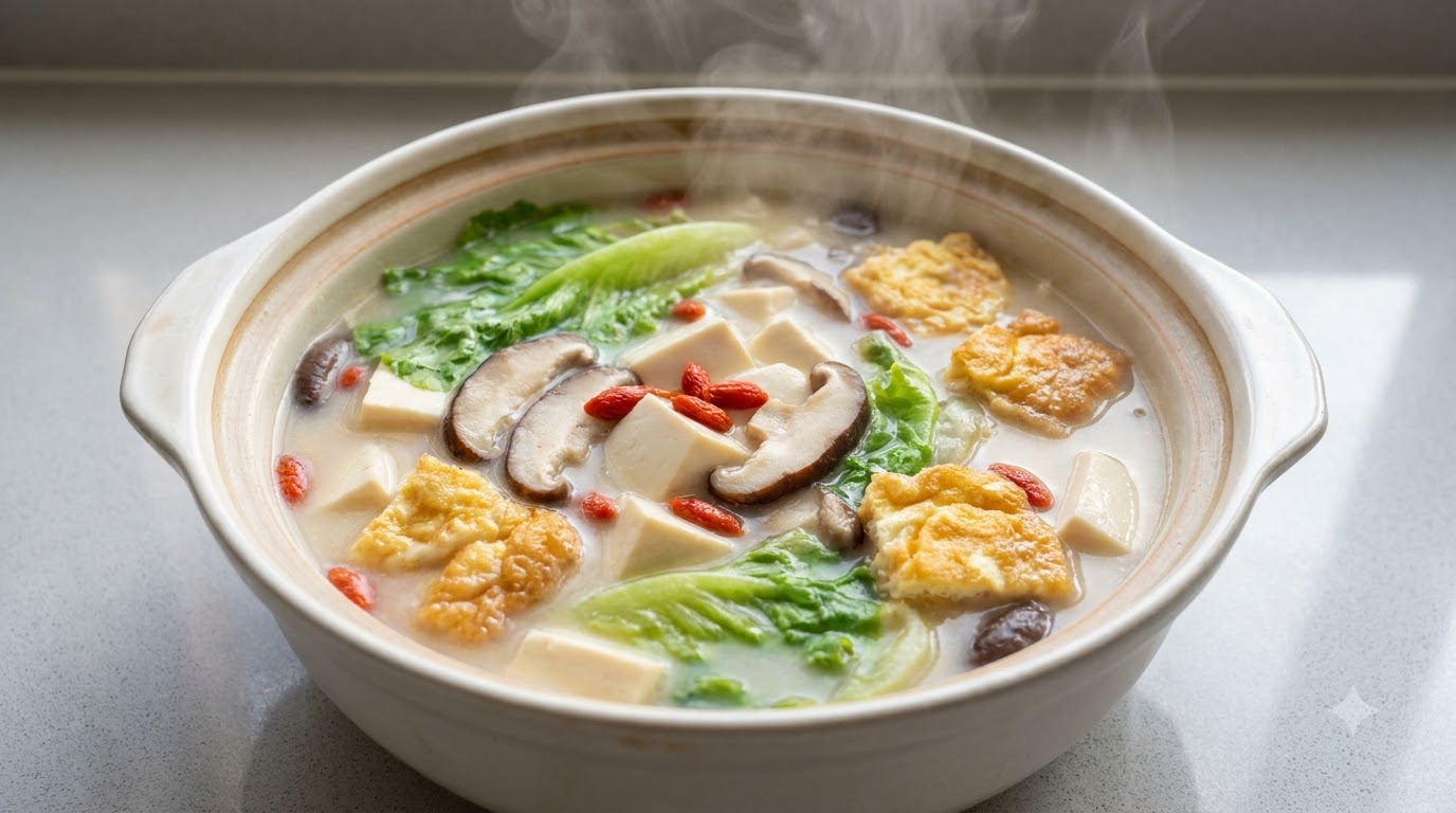Nourishing Sanxian Tofu Soup